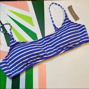{J.Crew} Striped Scoop Bikini Top